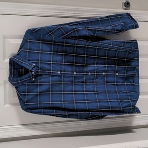 JCrew "The Offshore Performance Shirt", medium, blue, navy and white plaid.